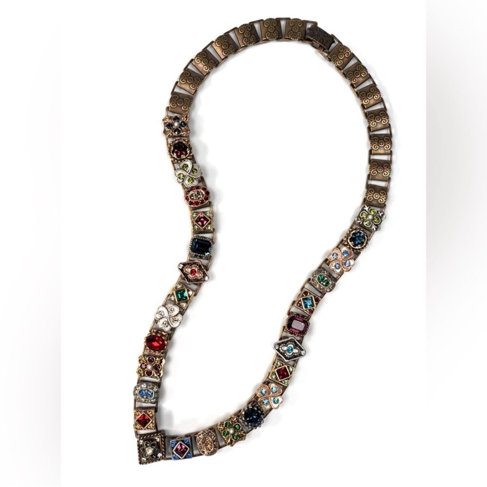 Sweet Romance Vintage Multicolor Gemstone Station Necklace